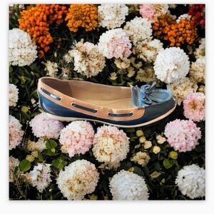 VTG Joan & David Darosalyn loafers-EUC-Sz 8.5-Retro -Blue& Tan- Unique -Rare